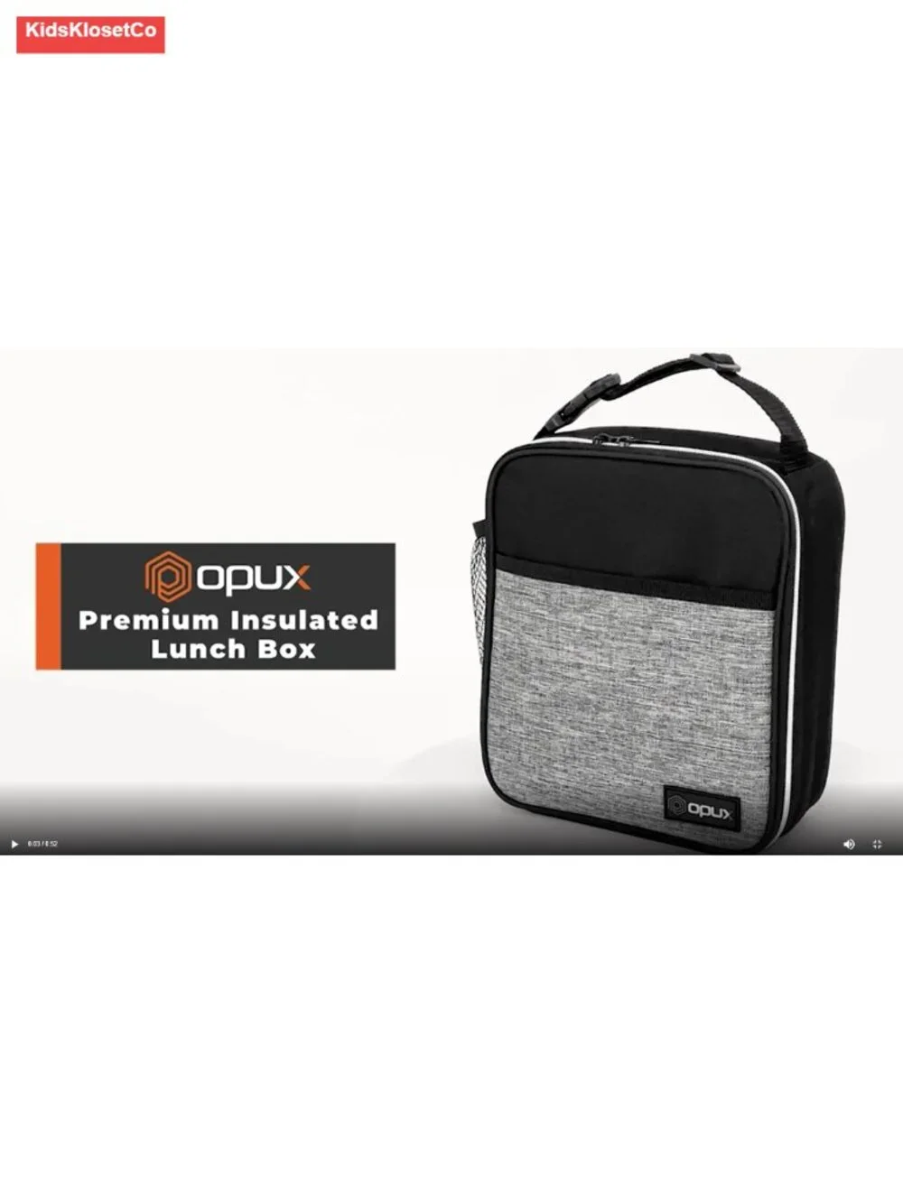 Insulated Lunch Bag with Mesh Pockets, Compact Reusable Lunch Box for School,